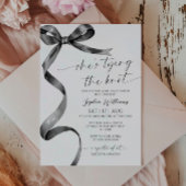 Ze bindt de Knot Black Bow Vrijgezellenfeest Kaart