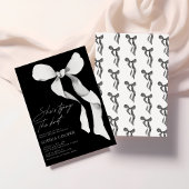 Ze bindt de Knot Black Bow Vrijgezellenfeest Kaart
