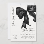 Ze bindt de Knot Black Bow Vrijgezellenfeest Kaart (Voorkant)