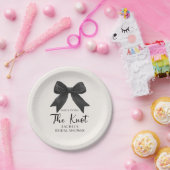 Ze bindt de Knot Black Bow Vrijgezellenfeest Papieren Bordje (Feest)