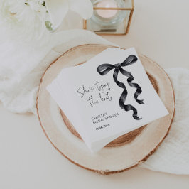 Ze bindt de Knot Black Bow Vrijgezellenfeest Servet