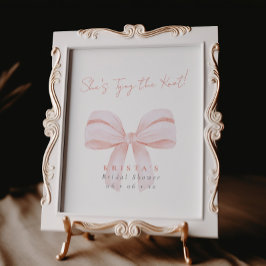 Ze bindt de Knot Blush Bow Vrijgezellenfeest Poster