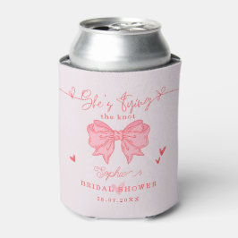 Ze bindt de Knot Blush Pink Bow Vrijgezellenfeest Blikjeskoeler
