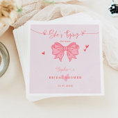 Ze bindt de Knot Blush Pink Bow Vrijgezellenfeest Servet
