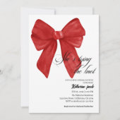 Ze bindt de rode knoop vrijgezellenfeest Bow Kaart (Voorkant)