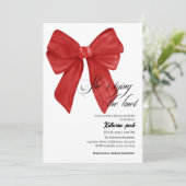 Ze bindt de rode knoop vrijgezellenfeest Bow Kaart (Staand voorkant)