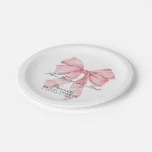 Ze bindt de roze knoop papier Borden Papieren Bordje (Gekanteld)