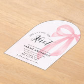 Ze bindt de roze knoop Vrijgezellenfeest Acryl Uitnodigingen (Laagn)