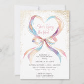 Ze bindt de roze knoop Vrijgezellenfeest Invita Kaart (Voorkant)