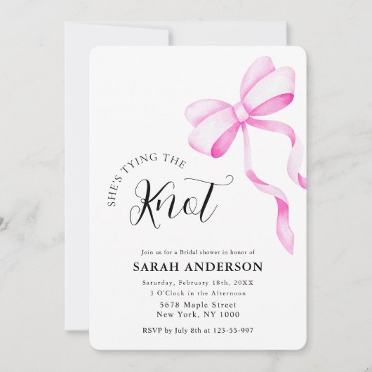 Ze bindt de roze knoop Vrijgezellenfeest Kaart (Voorkant)