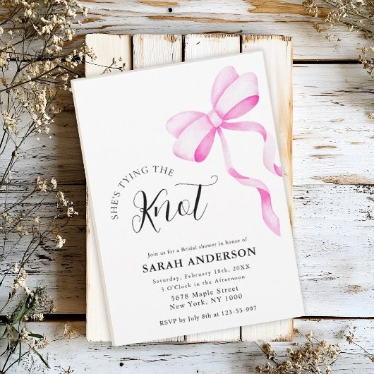 Ze bindt de roze knoop Vrijgezellenfeest Kaart