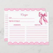 Ze bindt de roze strik recept kaart vast (Voorkant / Achterkant)