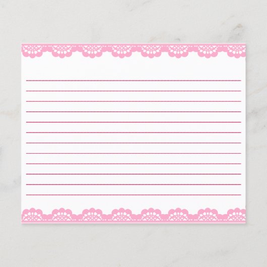 Ze bindt de roze strik recept kaart vast (Achterkant)