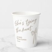 Ze bindt de witte knoop Vrijgezellenfeest Pape Papieren Bekers (Achterkant)