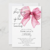 Ze bindt haar 20s Pink Bow 30e verjaardag vast Kaart (Voorkant)