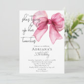 Ze bindt haar 20s Pink Bow 30e verjaardag vast Kaart (Staand voorkant)