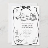 Ze bindt haar twintigers strik 30e verjaardag kaart (Voorkant)