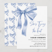 Ze bindt het blauwe Vrijgezellenfeest van de Knoop Kaart (Voorkant / Achterkant)