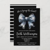 Ze bindt het knoop denim coquette Vrijgezellenfees Kaart (Voorkant / Achterkant)