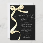 Ze bindt het knoop Gold Bow Vrijgezellenfeest Kaart (Voorkant)