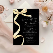 Ze bindt het knoop Gold Bow Vrijgezellenfeest Kaart