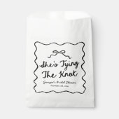 Ze bindt het knoop grillige boog Vrijgezellenfeest Bedankzakje (Voorkant)