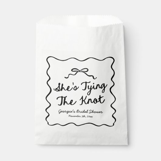 Ze bindt het knoop grillige boog Vrijgezellenfeest Bedankzakje (Voorkant)