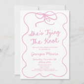 Ze bindt het knoop grillige boog Vrijgezellenfeest Kaart (Voorkant)