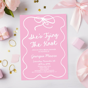 Ze bindt het knoop grillige boog Vrijgezellenfeest Kaart