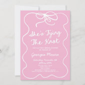 Ze bindt het knoop grillige boog Vrijgezellenfeest Kaart (Voorkant)