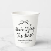 Ze bindt het knoop grillige boog Vrijgezellenfeest Papieren Bekers (Voorkant)