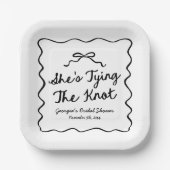 Ze bindt het knoop grillige boog Vrijgezellenfeest Papieren Bordje (Voorkant)