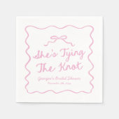 Ze bindt het knoop grillige boog Vrijgezellenfeest Servet (Voorkant)