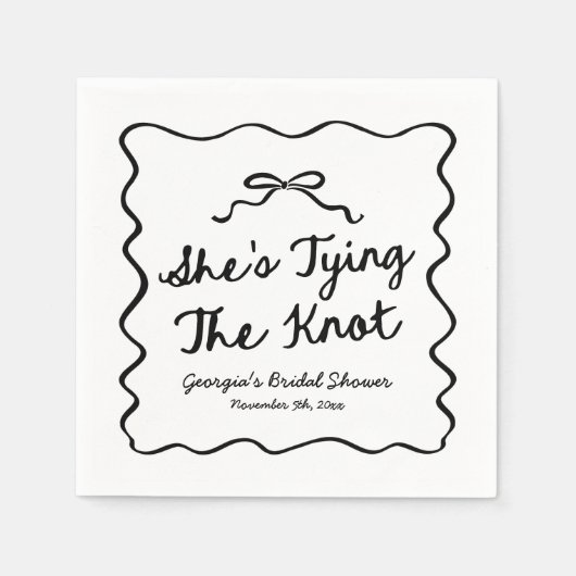 Ze bindt het knoop grillige boog Vrijgezellenfeest Servet (Voorkant)