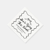 Ze bindt het knoop grillige boog Vrijgezellenfeest Servet (Hoek)