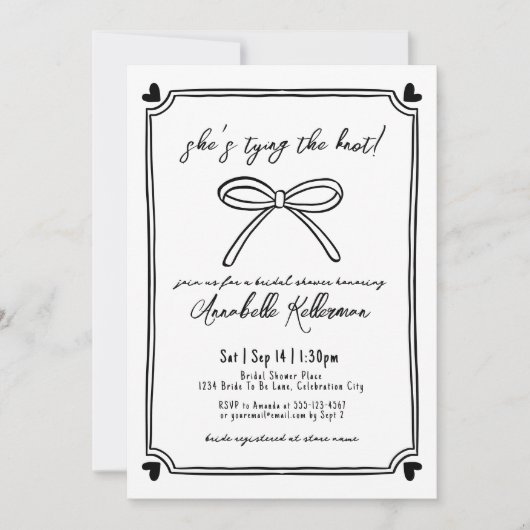 Ze bindt het knoop grillige Vrijgezellenfeest Kaart (Voorkant)