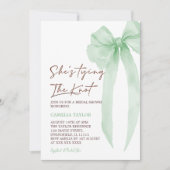 Ze bindt het knoop groene boog Vrijgezellenfeest v Kaart (Voorkant)