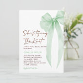 Ze bindt het knoop groene boog Vrijgezellenfeest v Kaart (Staand voorkant)