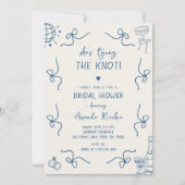 Ze bindt het Knoop Hand getrokken Fun Vrijgezellen Kaart (Voorkant)