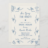 Ze bindt het Knoop Hand getrokken Fun Vrijgezellen Kaart (Voorkant / Achterkant)