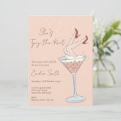 Ze bindt het knoop martini Vrijgezellenfeest Kaart (Staand voorkant)