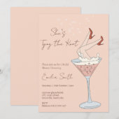 Ze bindt het knoop martini Vrijgezellenfeest Kaart (Voorkant / Achterkant)