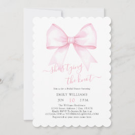 Ze bindt het knoop roze Blush Bow Vrijgezellenfees Kaart