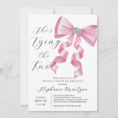 Ze bindt het knoop roze boog brunch Vrijgezellenfe Kaart (Voorkant)