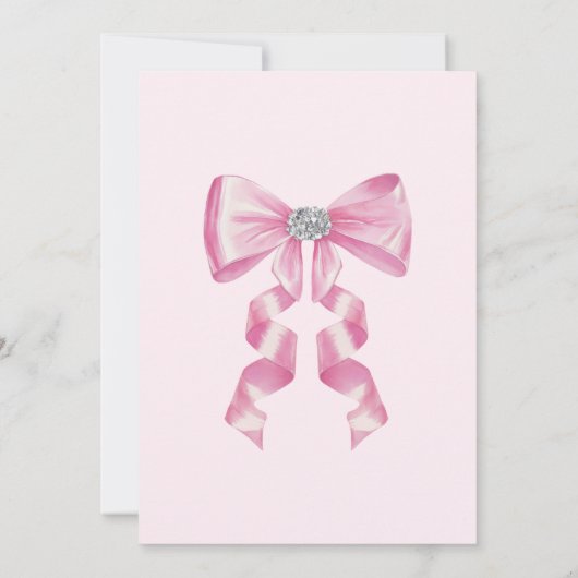 Ze bindt het knoop roze boog brunch Vrijgezellenfe Kaart (Achterkant)