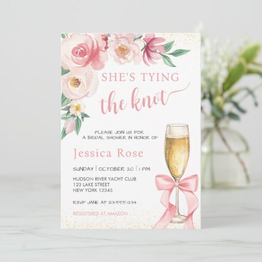 ZE BINDT HET KNOOP VRIJGEZELLENFEEST KAART (Staand voorkant)