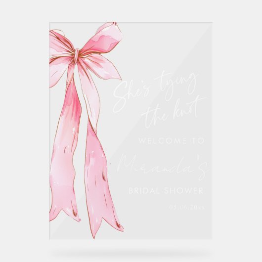 Ze bindt het knoop Vrijgezellenfeest vast Acryl Bord (Voorkant)