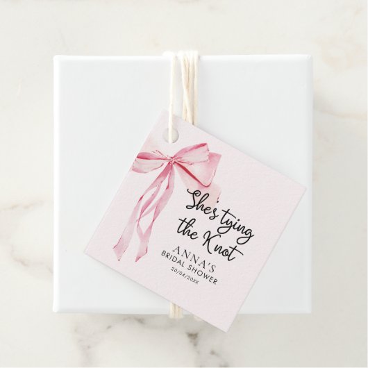 Ze bindt het knoop Vrijgezellenfeest vast Bedankjes Labels (In situ)