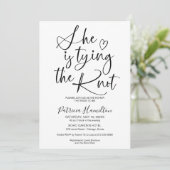 Ze bindt het knoop Vrijgezellenfeest vast Kaart (Staand voorkant)