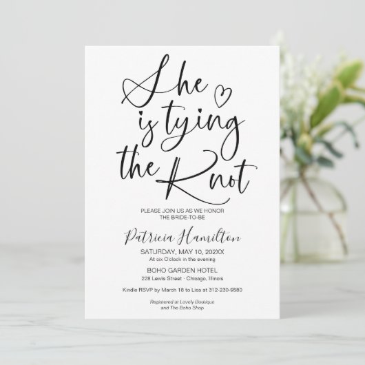 Ze bindt het knoop Vrijgezellenfeest vast Kaart (Staand voorkant)